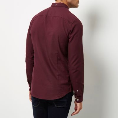 Berry casual slim fit Oxford shirt